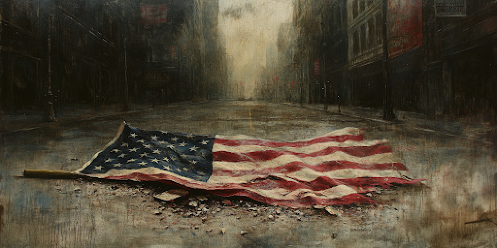 An American Flag in the Middle of a Street | What Happened to Unity in America? | Impact of 9/11 Unity & Patriotism