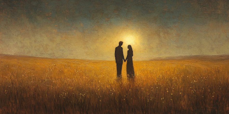Couple in a Field Posing During Sunset | Balancing Marriage and Faith | How Couple's Perceive God in Marriage